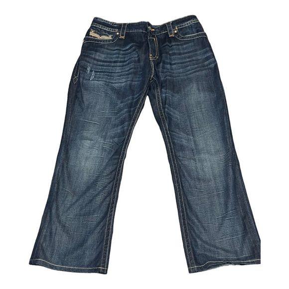 Rock Revival Other - mens ROCK REVIVAL dark wash JOHN STRAIGHT LEG denim jeans fleur-de-lis pockets